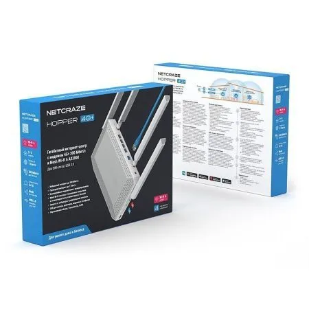 Купить netcraze hopper 4g+ (nc‑2312) - роутер на две sim‑карты 4g lte по доступной цене | Полоса частот 