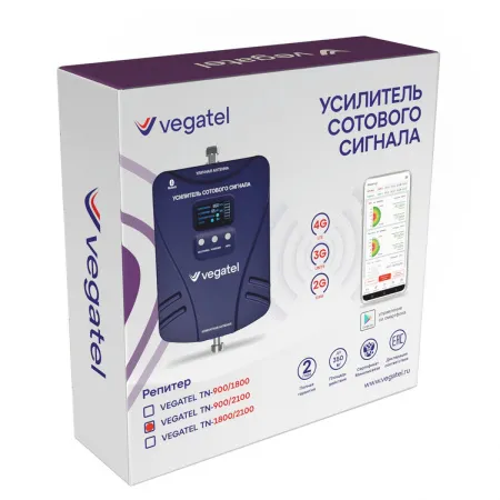 Купить репитер vegatel tn-900/2100 по доступной цене | Полоса частот 