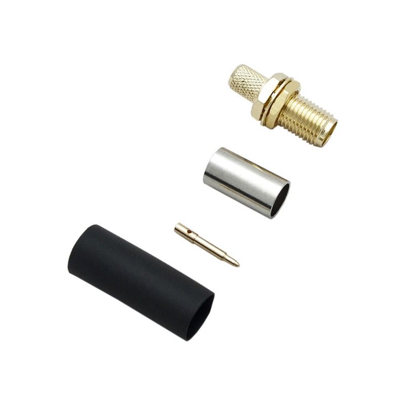 Разъём S-A211F (RP-SMA-female, обжимной, на кабель RG-58, реверсный)